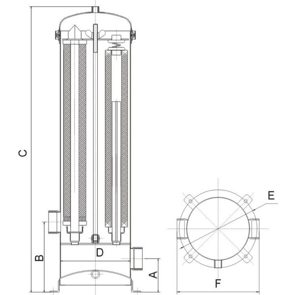 Industrial Juice Milk Dairy Multi Cartridge Housing Oil Pipeline Duplex Filtration System