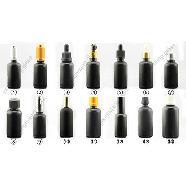 Cosmetic Black 50ml Glass Dropper Bottles Customized For Essential Oil