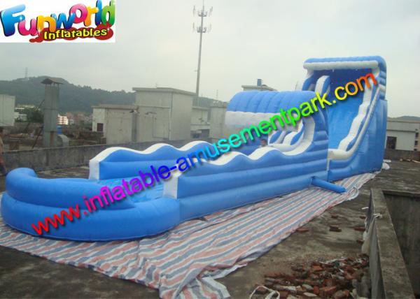 0.55mm PVC Tarpaulin Blue Commercial Grade Inflatable Water Slide for Adult