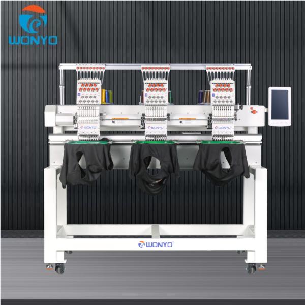 Wonyo High-Speed 3-Head Computerized 3D Embroidery Machine for Cap and T-Shirt, Flat Things