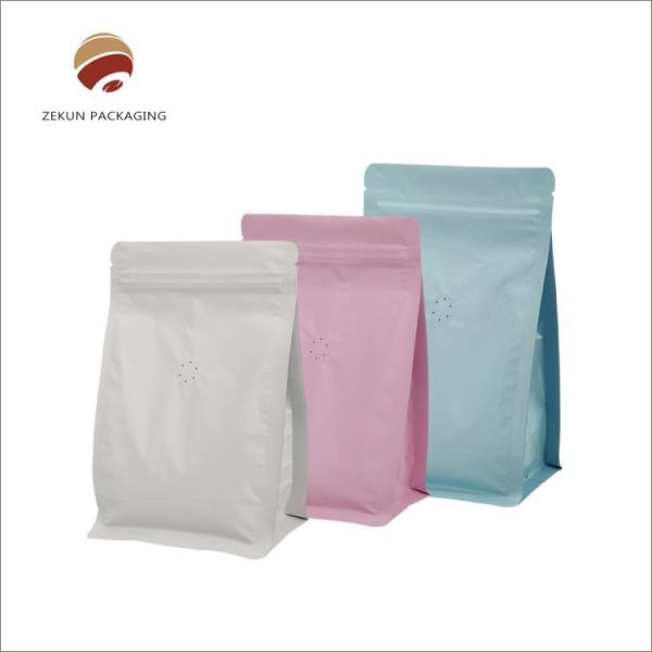 Cheap Custom Printed Flat Bottom Coffee Bag With Zipper Or Slider Closure for sale