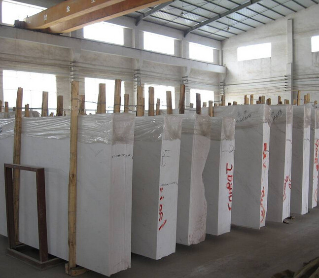 Pure White Marble Stone Slabs , Pure White Marble Floor Tiles Wear Resistant