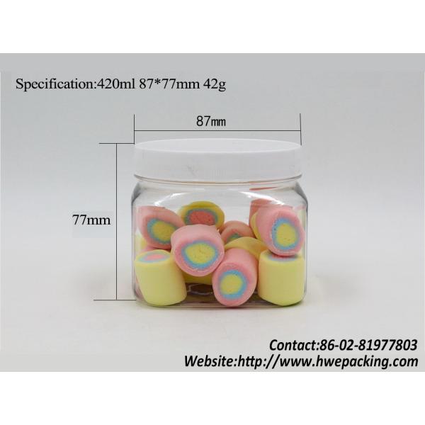 420ml 16oz Sweet Square PET Jar With Aluminum Cap Food Packing