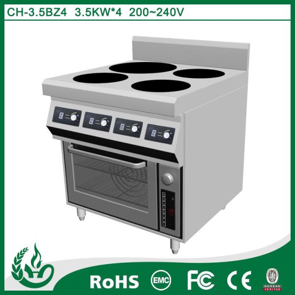 Cheap 4 Burner Commercial Induction Range With Oven High Thermal Efficiency for sale