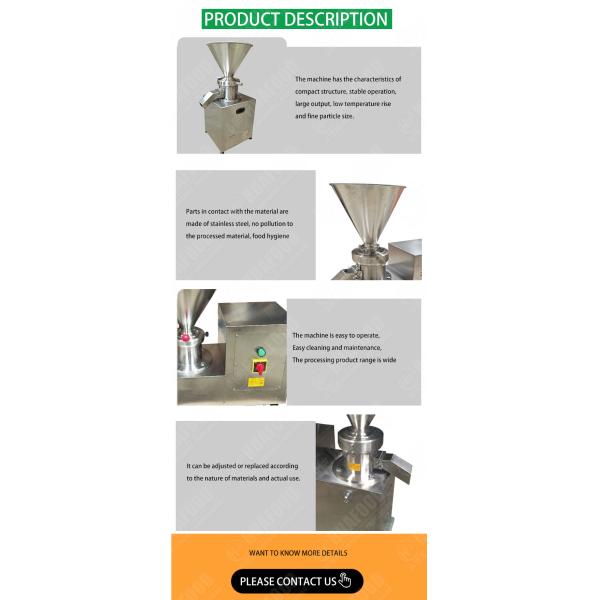 High Efficiency Chilli Grinding Machine For Chicken Bone Butter Peanut Sauce