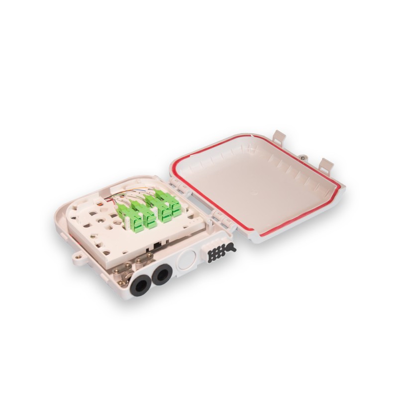 1:8 PLC Fiber Optical Splitting Box Wall / Pole Mounting With 3 Cable Inlets