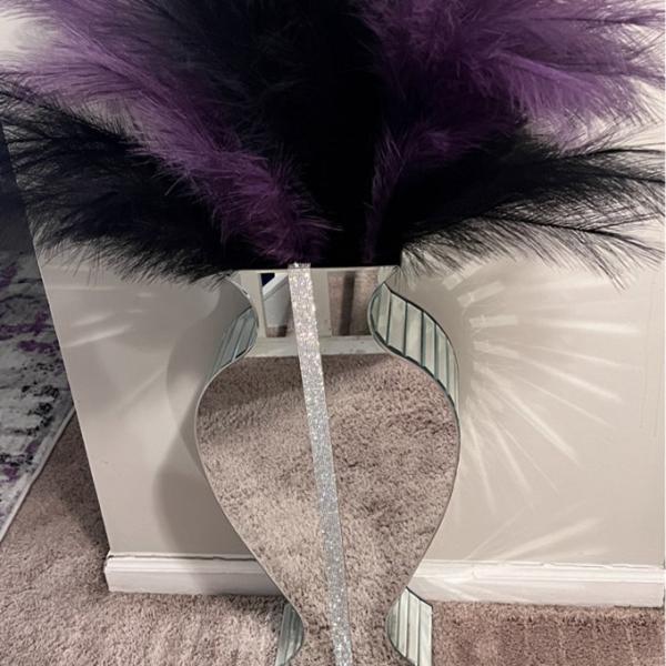 Clear Crystal Tall Mirrored Crushed Diamond Floor Vase Planter For Wedding