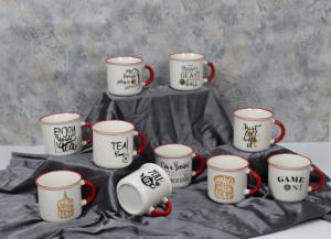 Best Ceramic/Porcelain Tea/Coffee Mug with Handle retro style 320cc customized design available wholesale