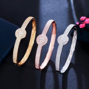 Best Beautiful Rainbow CZ Crystal Bracelets Bangle for Women Fashion Bracelets Bangle Jewelry Accessories Gift wholesale