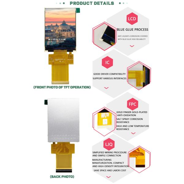 2.8 Inch LCD Display Screen 240 * 320 SPI/MCU/RGB Interface IPS Full Angle With Touch