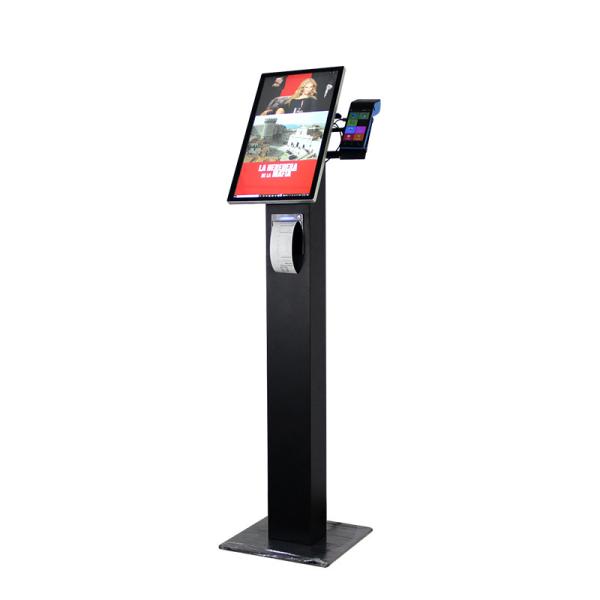 Cheap 21.5" and 24" Floorstanding Touch Screen Hotel Self Service Ordering Kiosk with Ticket Printer QR Code Scanner for sale