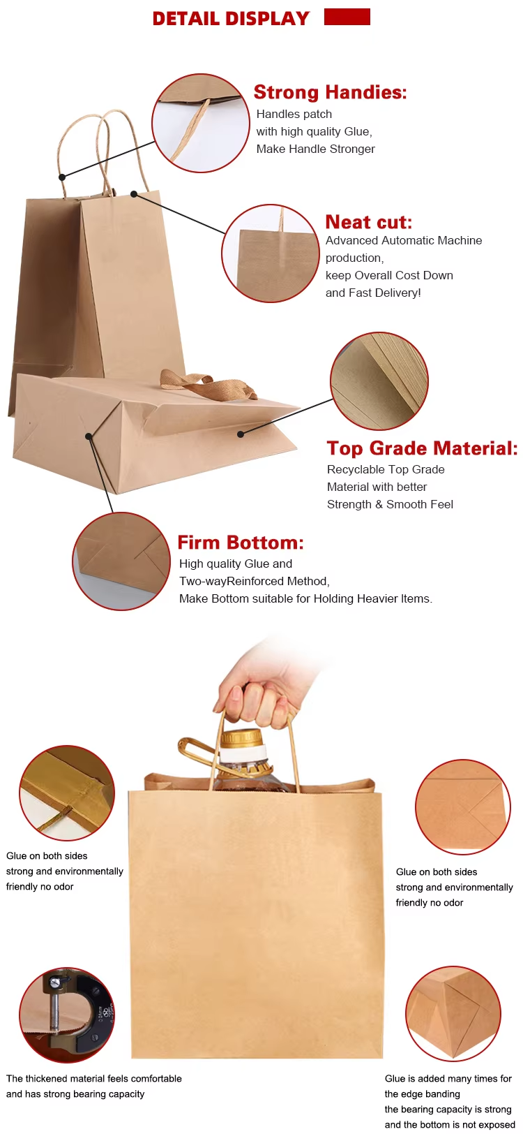 Multi Color Custom Printed Recyclable Eco Friendly Food Packaging Cheap Kraft Paper Coffee Bag With Handle