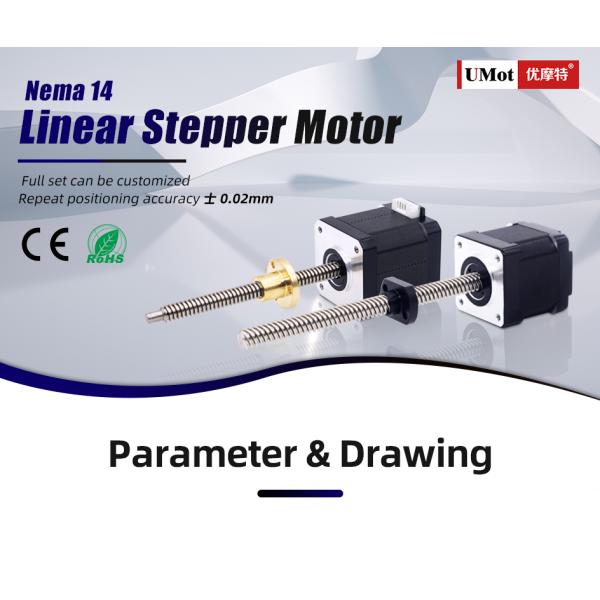 Micro High Precision Hybrid Threaded Rod Nema 14 Linear Stepper Motor for 3D Printer Sale
