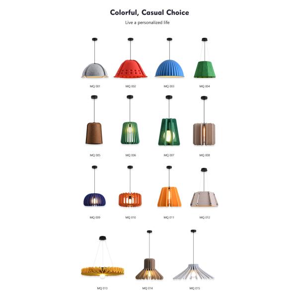 Easy Installation Polyester Fiber Acoustic LED Pendant Light for Living Room