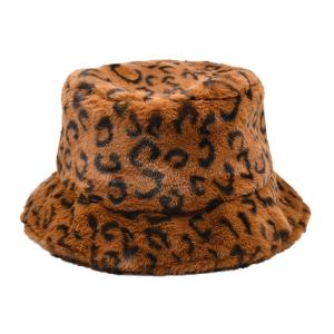 China Autumn and winter new Bucket hat plush color leopard print tie dye basin hat warm hat on sale
