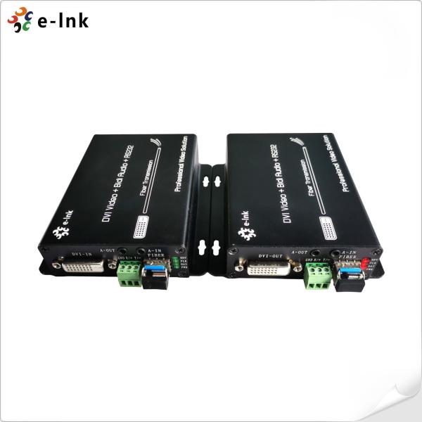 Cheap 1-Channel Bidirectional Fiber VGA To DVI Video Converter Extender With RS232 for sale
