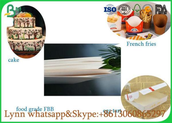 Cheap Food Grade Different Size White FBB PAPER  For Packing French Fries And Egg Tart for sale