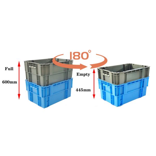 Convenient Versatile Nestable Turnover Crate Stackable Plastic Crate Injection Turnover Box Internal Size 551*348*291mm
