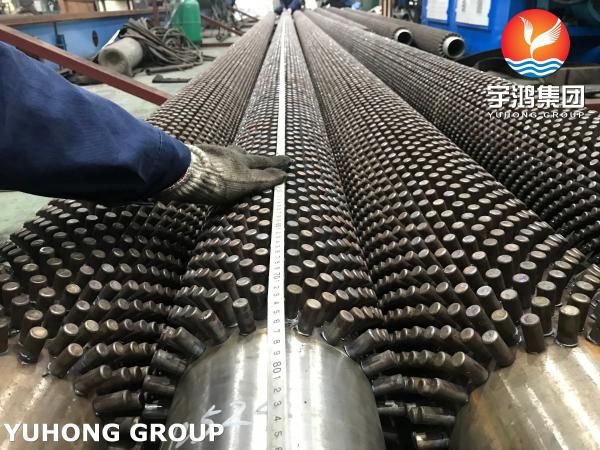 Cheap ASME SA335 P9 Chromium-Molybdenum Alloy Studded Finned Tubes For High-Temperature Furnace Applications for sale