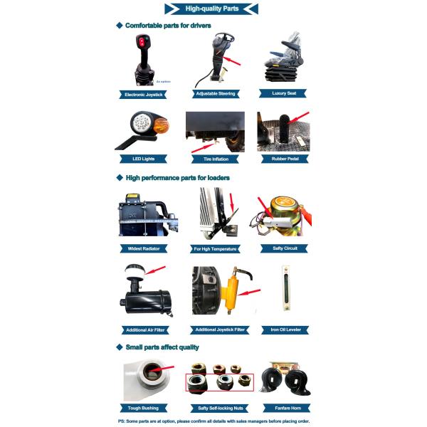 42KW 4 Wheel Drive Mini 1.6 Ton Wheel Loader for Agricultural Dimension 5020mm*1860mm*2680mm