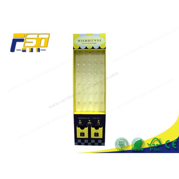 Offset Printing Custom Cardboard POP Pegboard Hook Floor Displays For Cell Phone Accessory