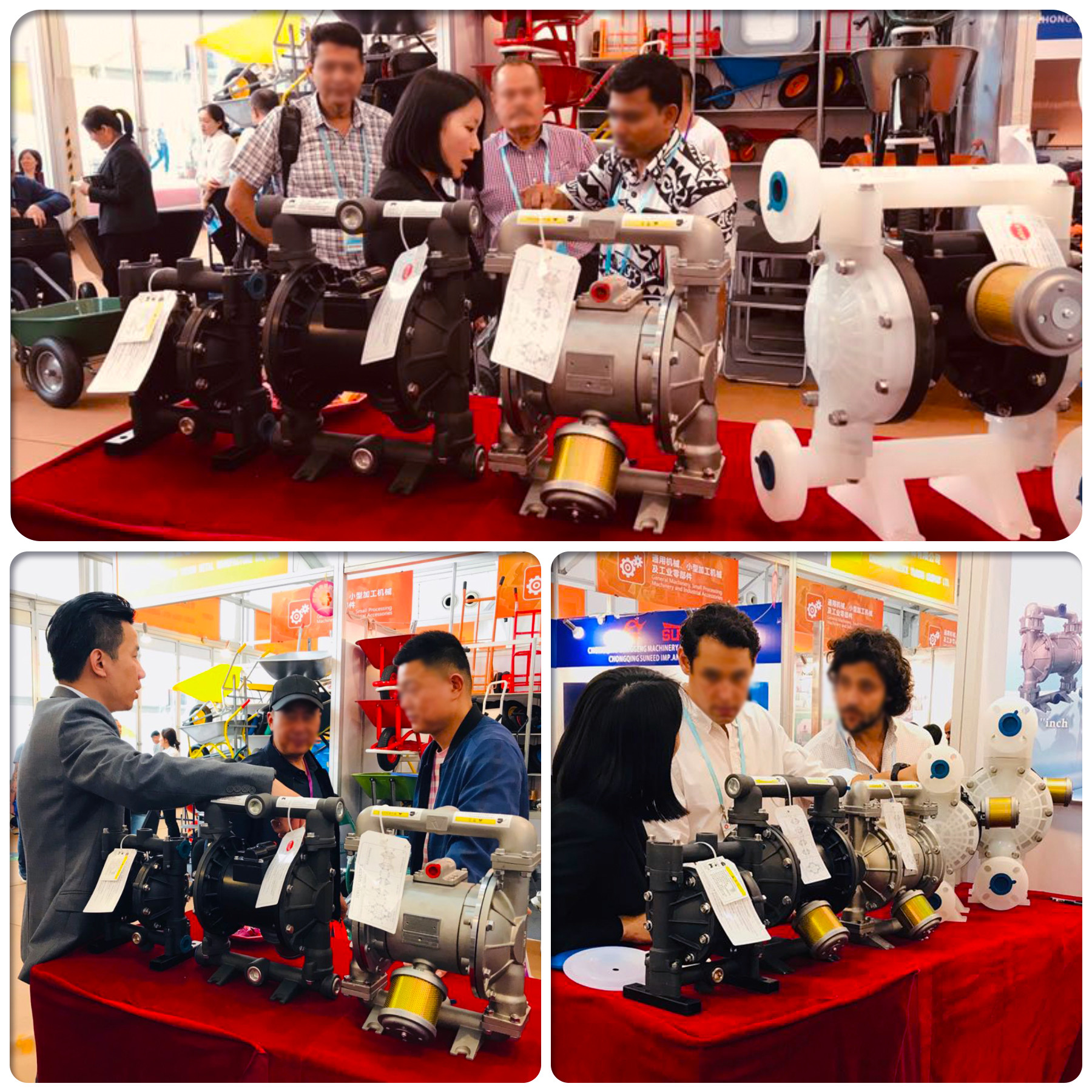 Oil Free Chemical Diaphragm Pumps 3 inch Pneumatic PVDF Acid