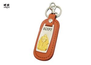 Best Funny Gift Egypt Keyring Custom Leather Keychains With Dog Clip wholesale
