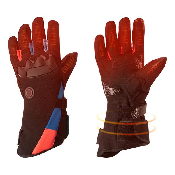 Battery Liner Leather Heated Rechargeable Motorcycle Gloves Breathable