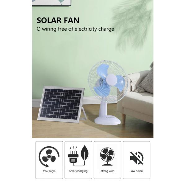 15W Solar Powered Outdoor Fan 3 Gears Adjustment For Home Pedestal Fan