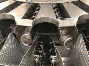 China 24 Heads Multihead Weigher Packing Machine Dual Screw Linear Pans For Oily Sticky Fresh Food on sale