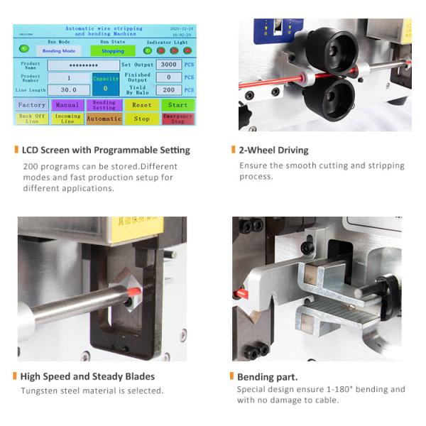 Automatic Computer Cable Cutting Stripping Machine Wire Bending 2D
