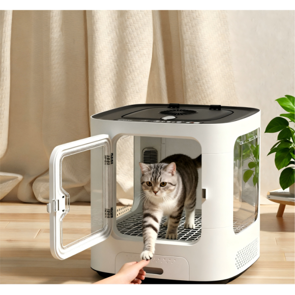 Smart Automatic Pet Drying Box with ABS Plastic Transparent Door Temperature Control Ventilated Design Quiet Operation