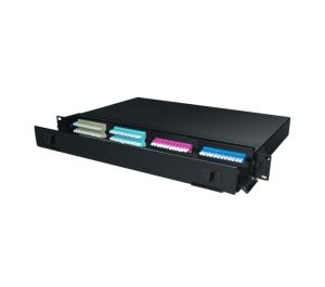 China SPCC Material MPO MTP Patch Cord Panel 19 Inch 1U 48/72/96/144 Fibers Cold Rolled Steel Sheet on sale