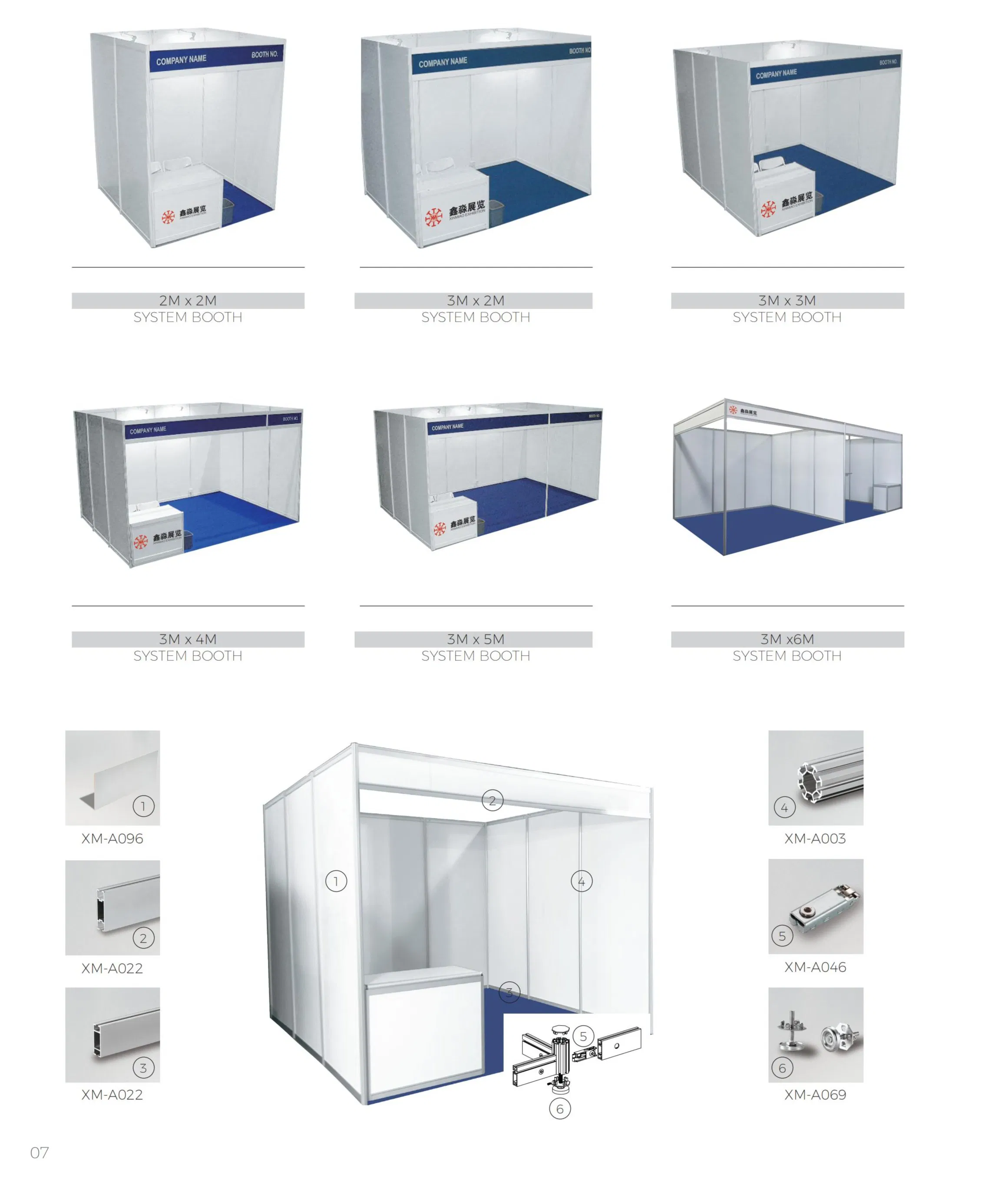 Xinmiao Customized Shell Scheme Booth 2 by 2m for Exhibition and Event