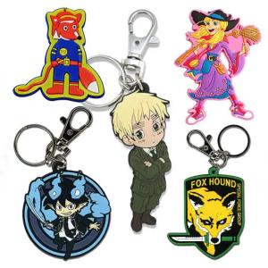 China Custom 2D Soft PVC Keychain 3D Key Chain Rubber Keychains Logo Soft Silicone Keyring on sale