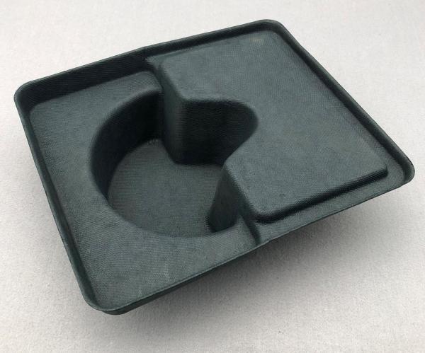 Cheap Black Color Paper Pulp Tray  Customized Logo Printing Bagasse Pulp Tray for sale
