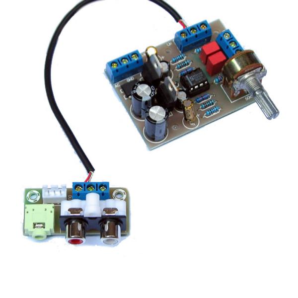 Cheap NE5532 Preamp Tone Board  Amplifier Kit 3.5mm RCA Terminal Breakout Board 12-18V DC for sale