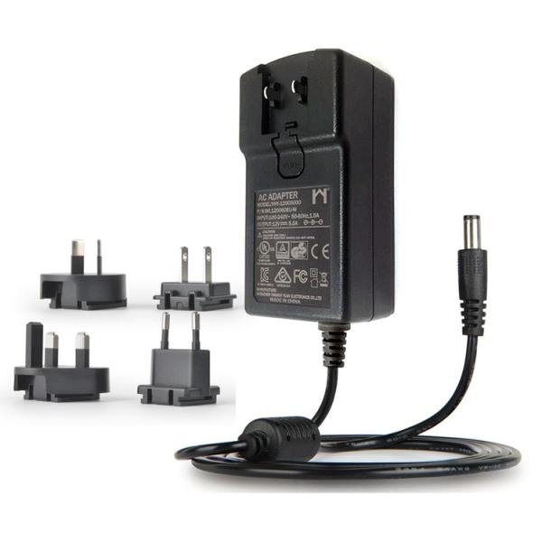 Ac Dc Plug Top Power Supply 24 Volt 60w Interchangeable Type For LED LCD