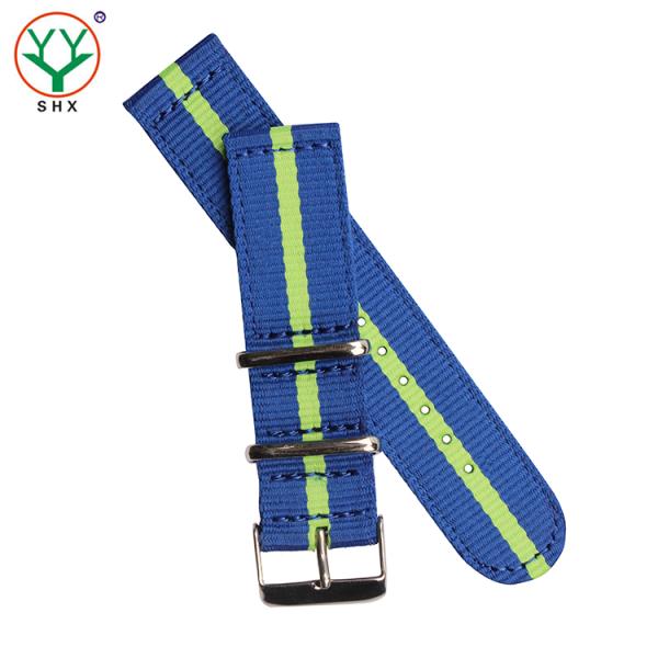 Two Layer Nato Nylon Strap Watch Bands 24mm Double Color