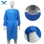 CE Certified Level 2 3 SMS Fabric Isolation Gown With Knitted Cuffs