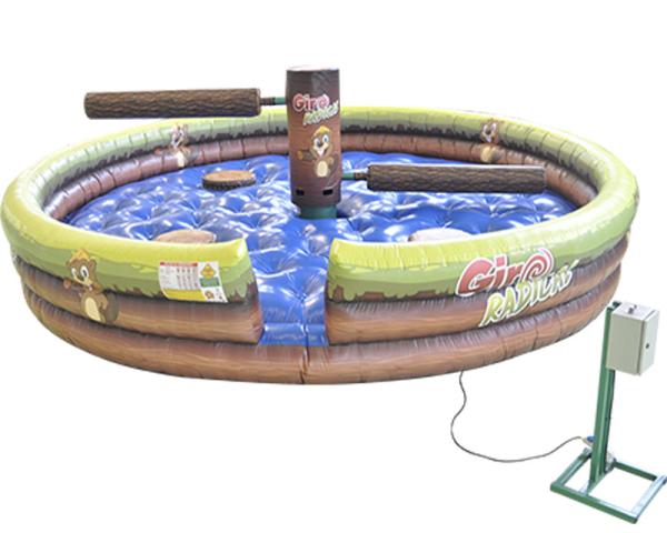 Cheap Commercial Inflatable Outdoor Games , Wipeout Inflatable Last Man Standing Mechanical Sweeper Wrestling Deportivos Game for sale