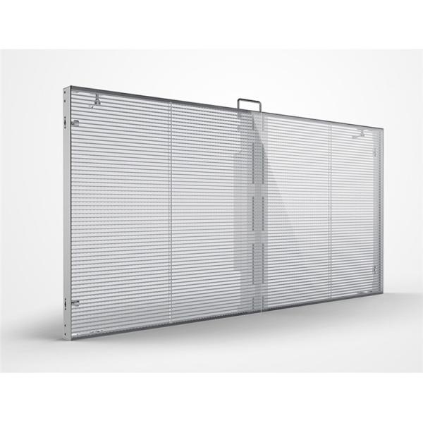 Cheap 2500cd/Sqm IP45 Outdoor Transparent LED Display P3.91 Window Glass LED Display for sale