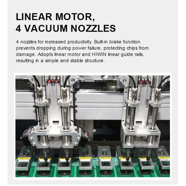 Industrial Grade Automatic IC Programmer System | ±0.03mm High Precision Chip Programming Machine with 8 Sockets for SOP/QFN/BGA in SMT Assembly Line