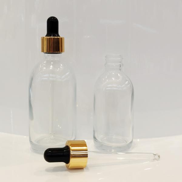 Glass Empty Plastic Lotion Bottles 50ml 80ml 100ml Cosmetic Spray Bottles With Aluminum Collar
