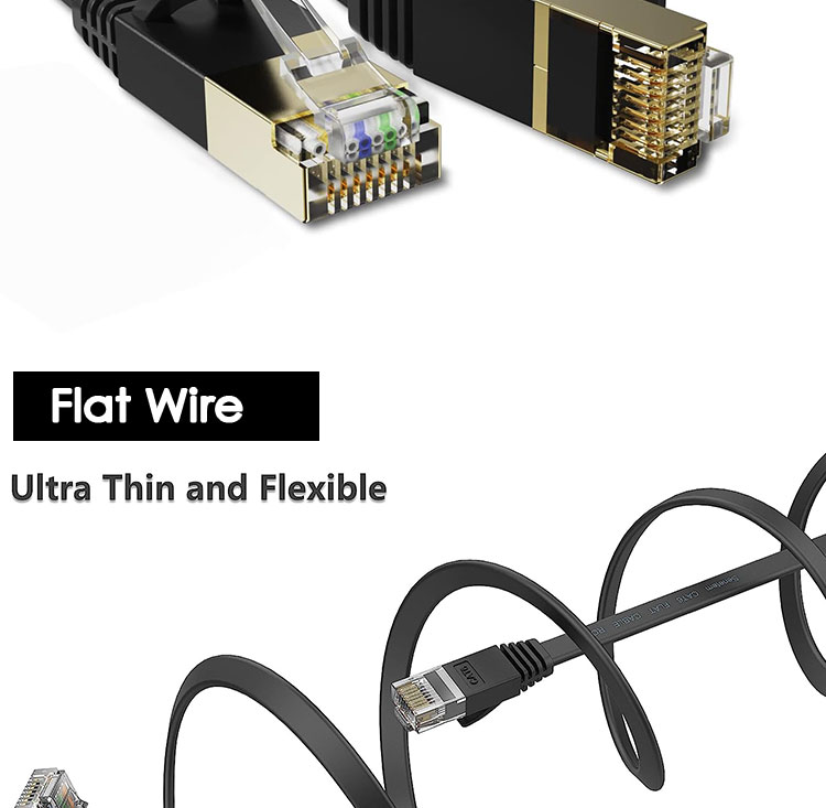 1M 3M 5M 10M UTP FTP Shield Cat5 Cat5e Cat6 Ca6a Cat7 RJ45 Flat Ethernet Patch Cable