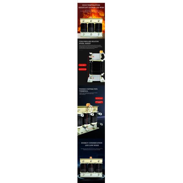 AC Output Three Phase Reactor 7.5KW 10A 10Kvar Copper Aluminum