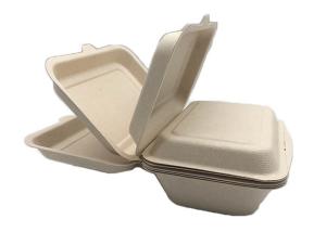 655ml Rectangle  7×5'' Unbleached Biodegradable Takeout Containers
