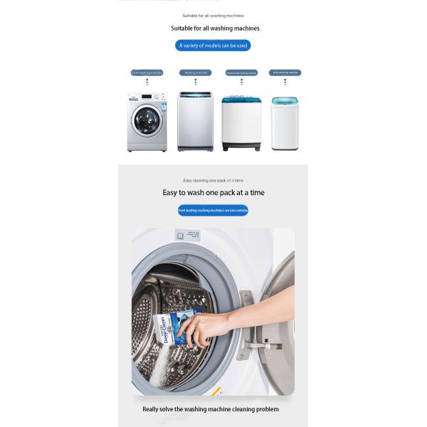 Antibacterial Washing Machine Powder Cleaner 200g With OZONE Granules