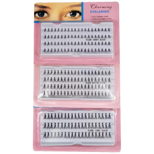 Medium Size Natural Long Individual Synthetic False Eyelash Extensions