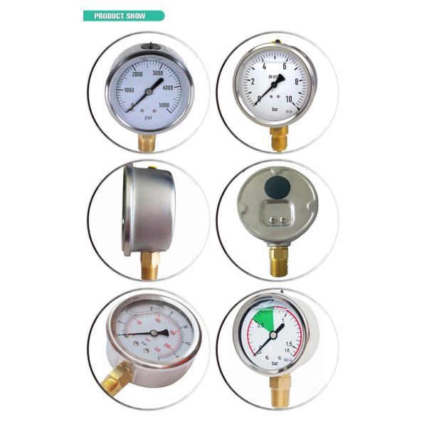 2.5" glycerine filled panel flange type pressure manometer